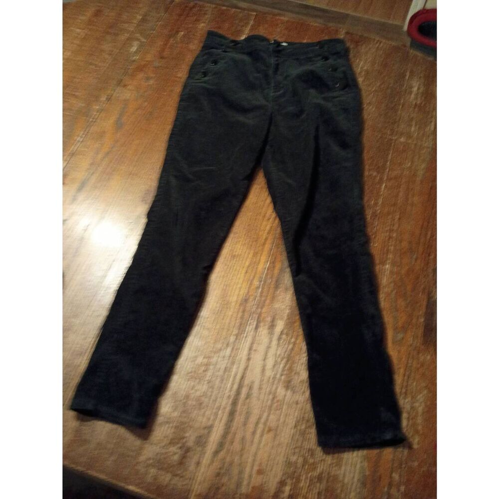 Size 10/30 Made and Loved Loft Black Velour Velvet Pants Trousers Slacks